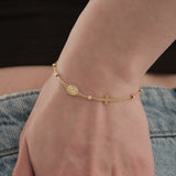 St. Cecilia Catholic Medal Bracelet | 14K Solid Gold