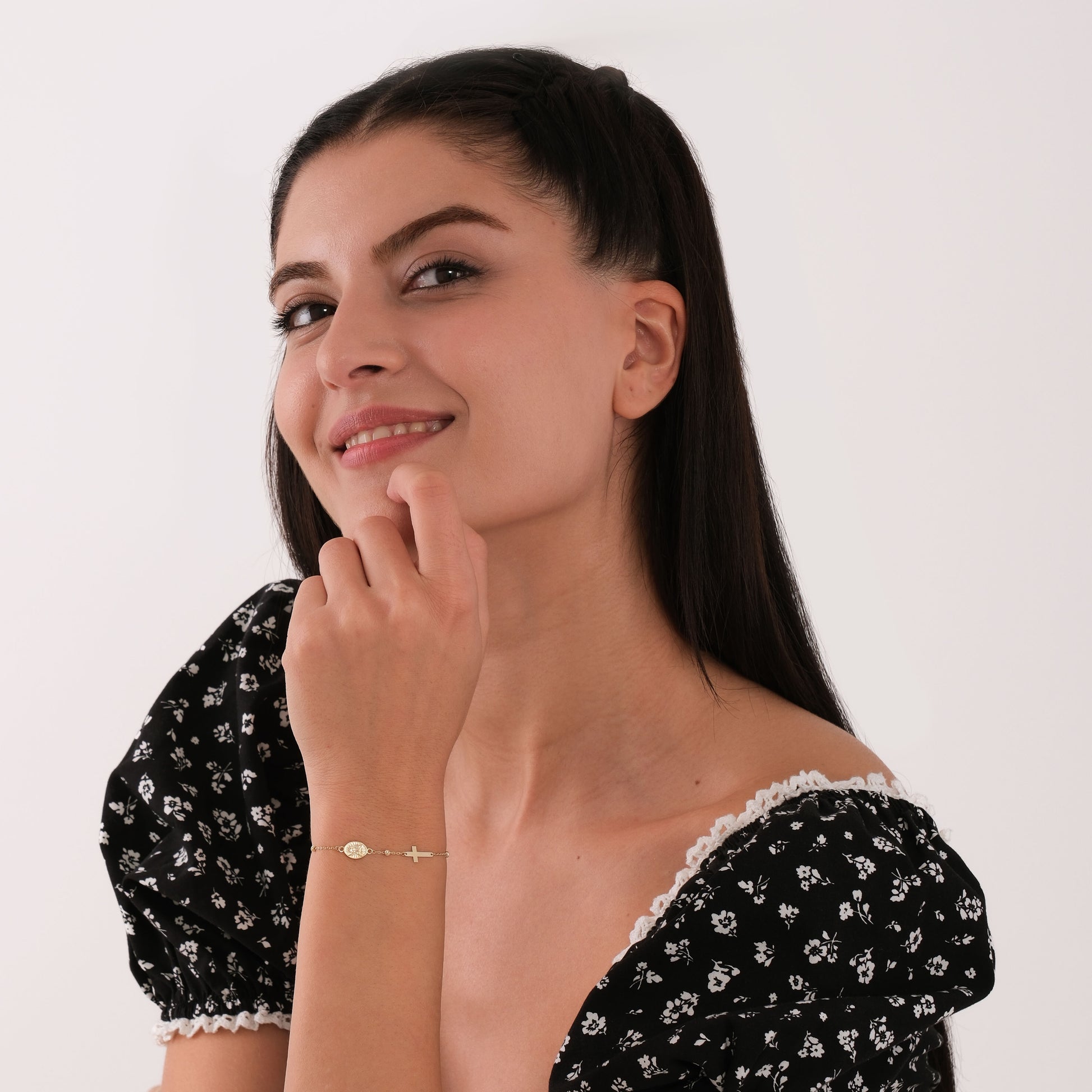 St. Elizabeth Catholic Medal Bracelet | 14K Solid Gold