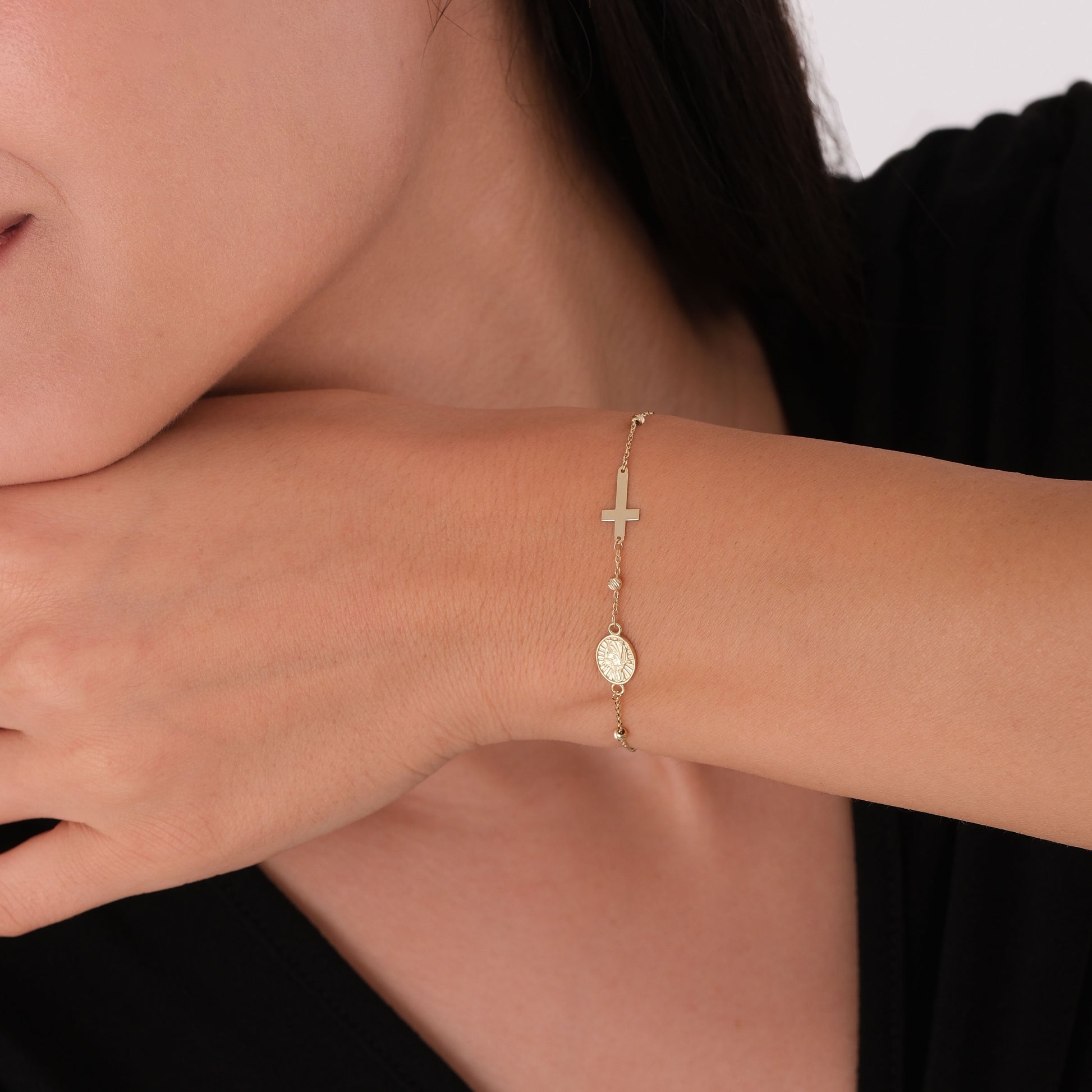 St. Maria Goretti Catholic Medal Bracelet | 14K Solid Gold