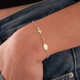 St. Clare Catholic Medal Bracelet | 14K Solid Gold