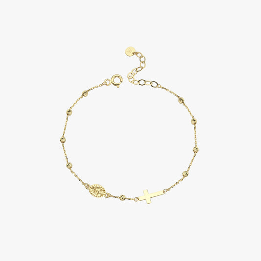 St. Clare Catholic Medal Bracelet | 14K Solid Gold