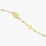 St. Clare Catholic Medal Bracelet | 14K Solid Gold