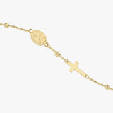 St. Clare Catholic Medal Bracelet | 14K Solid Gold