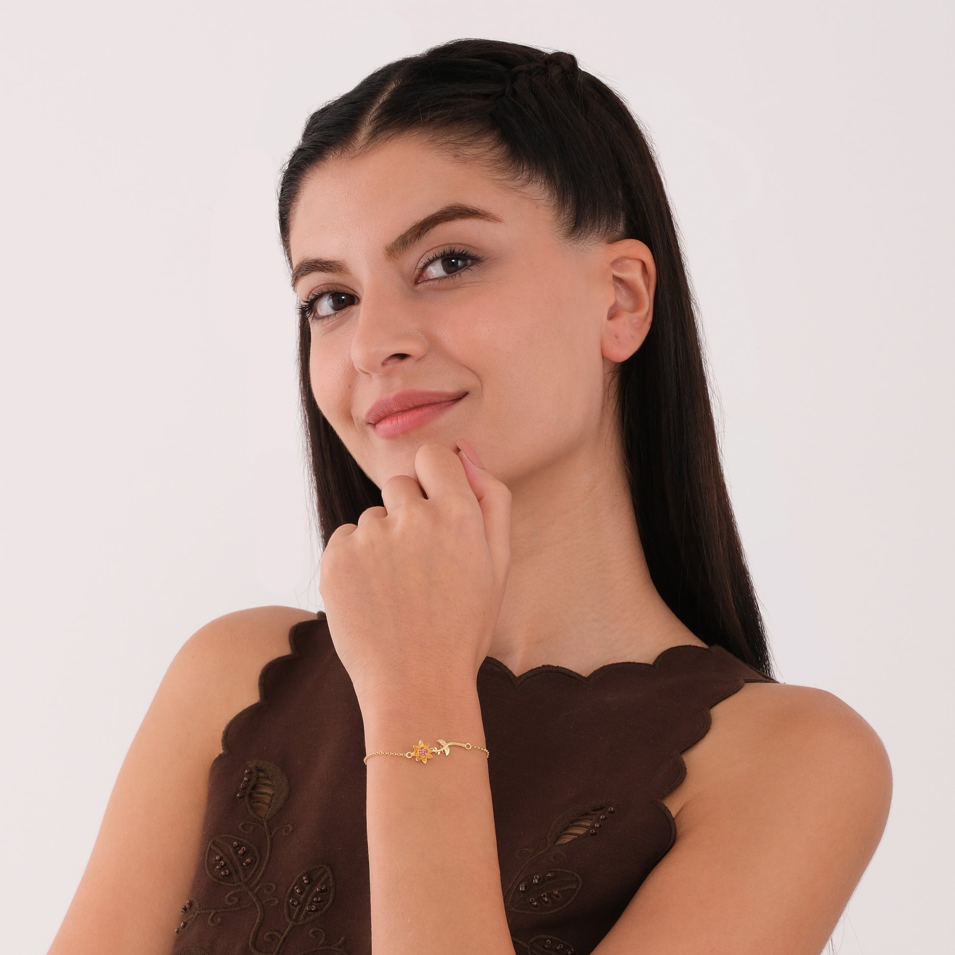 July Birth Flower Bracelet | 18K Gold Vermeil