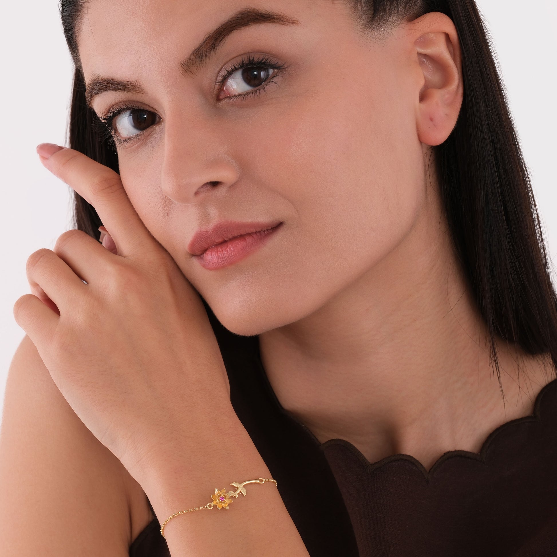 July Birth Flower Bracelet | 18K Gold Vermeil