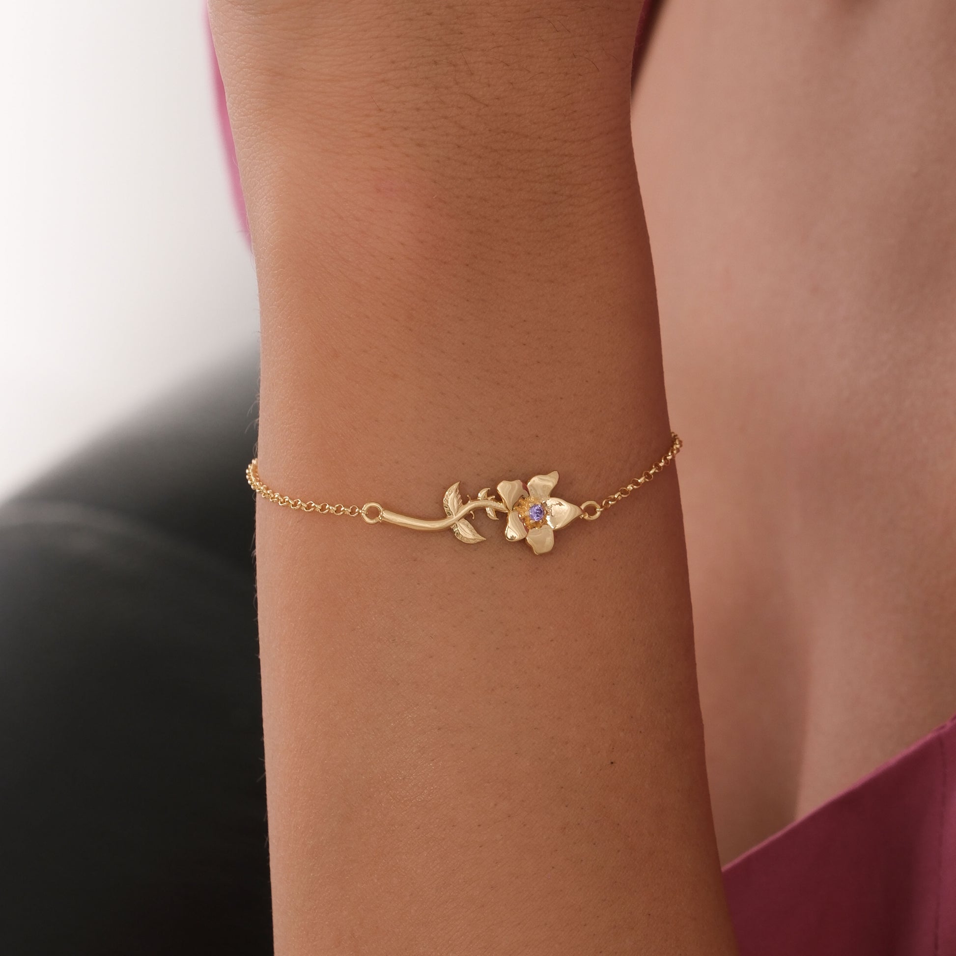 February Birth Flower Bracelet | 18K Gold Vermeil