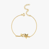 March Birth Flower Bracelet | 18K Gold Vermeil