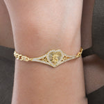 Quinceanera Heart Bracelet