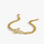 Pavé Cross Cuban Link Bracelet