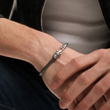 Wolf Head Bracelet with Ornate Clasp | 925 Sterling Silver