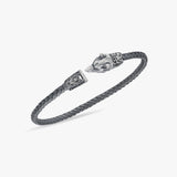 Wolf Head Bracelet with Ornate Clasp | 925 Sterling Silver