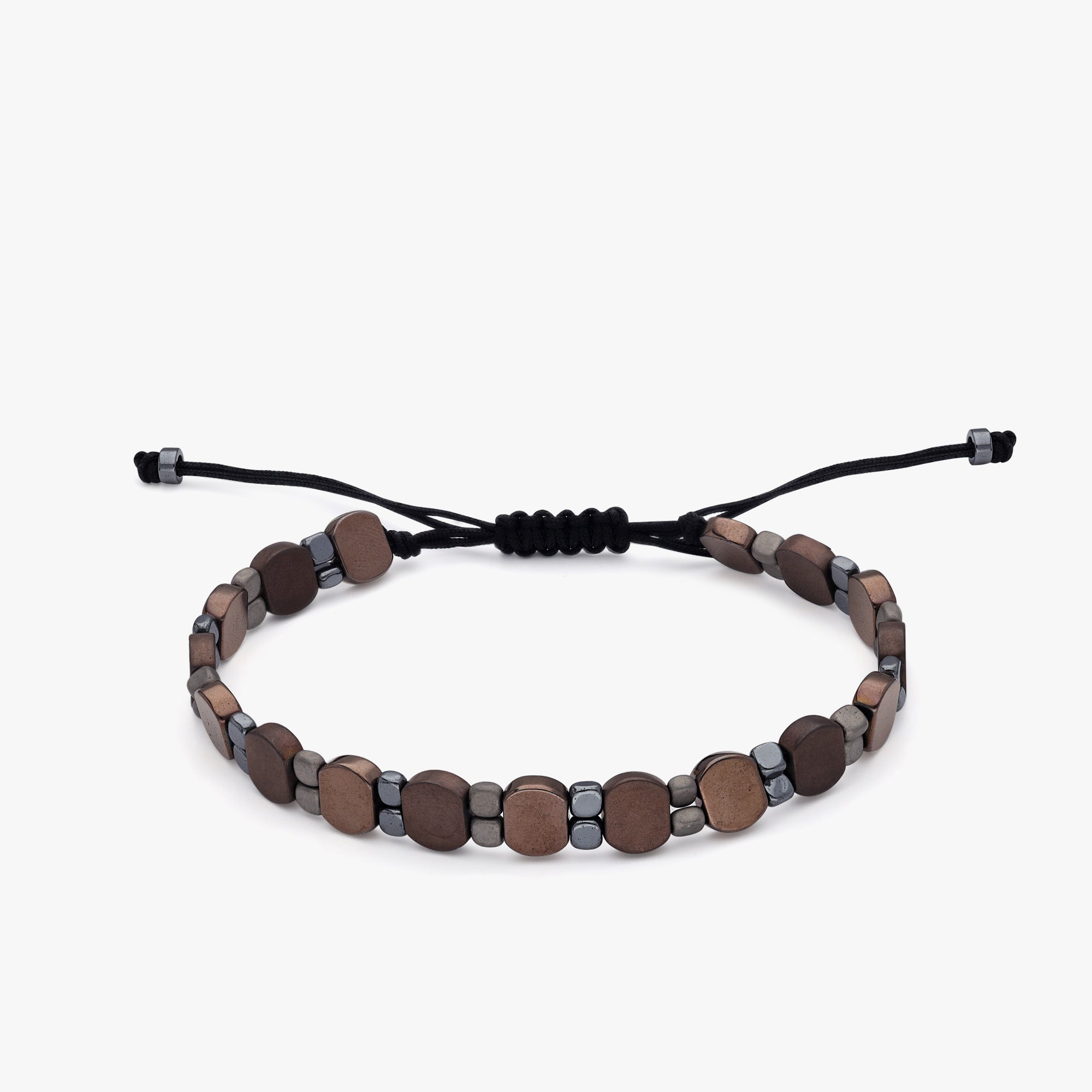Copper Hematite Men's Bracelet in Natural Stone