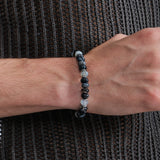 Blue Sea Sediment Jasper & Onyx Natural Stone | Men's Bracelet