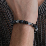 Blue Sea Sediment Jasper & Onyx Natural Stone | Men's Bracelet