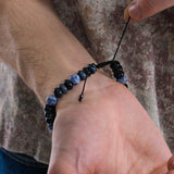 Sodalite & Black Onyx Men's Bracelet | Natural Stone
