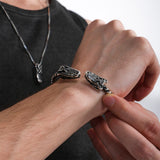 Crocodile Head Cuff Bracelet for Men | 925 Sterling Silver