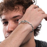 Twisted Knot Cuff Bracelet For Men | 925 Sterling Silver