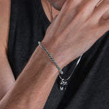 Twisted Rope Cuff Bracelet For Men | 925 Sterling Silver