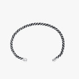 Twisted Rope Cuff Bracelet For Men | 925 Sterling Silver