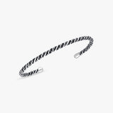 Twisted Rope Cuff Bracelet For Men | 925 Sterling Silver