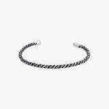 Twisted Rope Cuff Bracelet For Men | 925 Sterling Silver