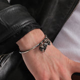 Gothic Skull Cuff Bracelet | 925 Sterling Silver