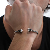 Twisted Bird Skull Cuff Bracelet | 925 Sterling Silver