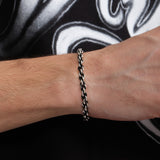 Men's Oxidized Twisted Cuff Bracelet | 925 Sterling Silver