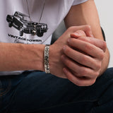 Hammered Cross Cuff Bracelet | 925 Sterling Silver