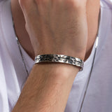 Hammered Cross Cuff Bracelet | 925 Sterling Silver