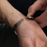 Hammered Cross Cuff Bracelet | 925 Sterling Silver