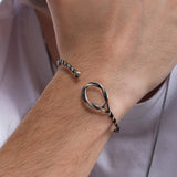 Twisted Cuff Bracelet for Men | 925 Sterling Silver