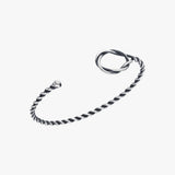Twisted Cuff Bracelet for Men | 925 Sterling Silver