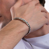 Cuban Link Cuff Bracelet For Men | 925 Sterling Silver