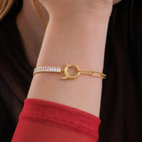 Paperclip Chain Tennis Bracelet | 18K Gold Vermeil