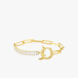 Paperclip Chain Tennis Bracelet | 18K Gold Vermeil