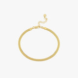 Herringbone Flat Snake Chain Bracelet | 18K Gold Vermeil