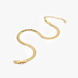 Herringbone Flat Snake Chain Bracelet | 18K Gold Vermeil