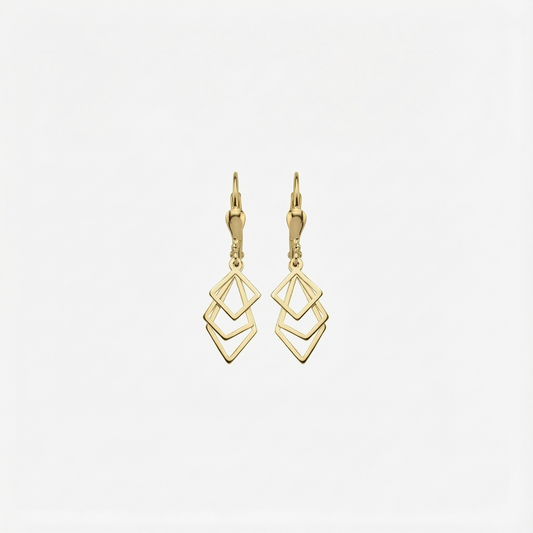 Geometric Earrings | 14K Solid Gold