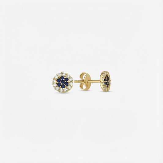 Evil Eye Earrings | 14K Solid Gold