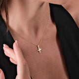 Gold Cross Necklace | 14K Solid Gold