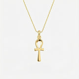 Ankh Cross Necklace | 14K Solid Gold