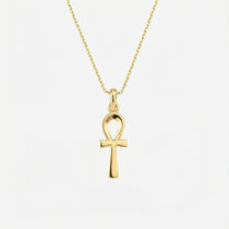 Ankh Cross Necklace in 14K Solid Gold