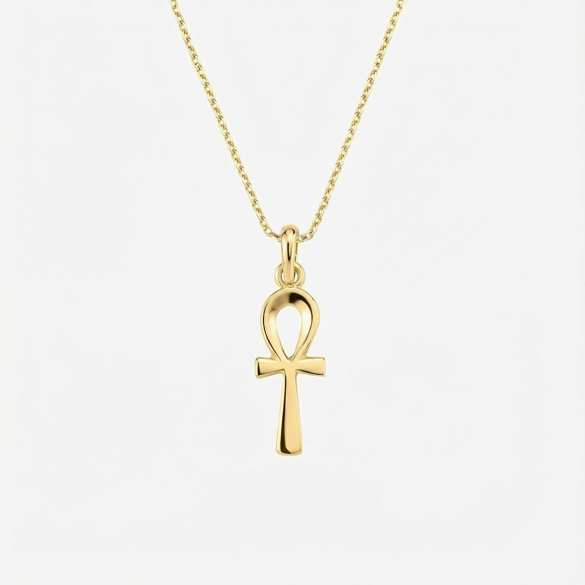 Ankh Cross Necklace | 14K Solid Gold