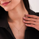 Floral Cross Necklace | 14K Solid Gold