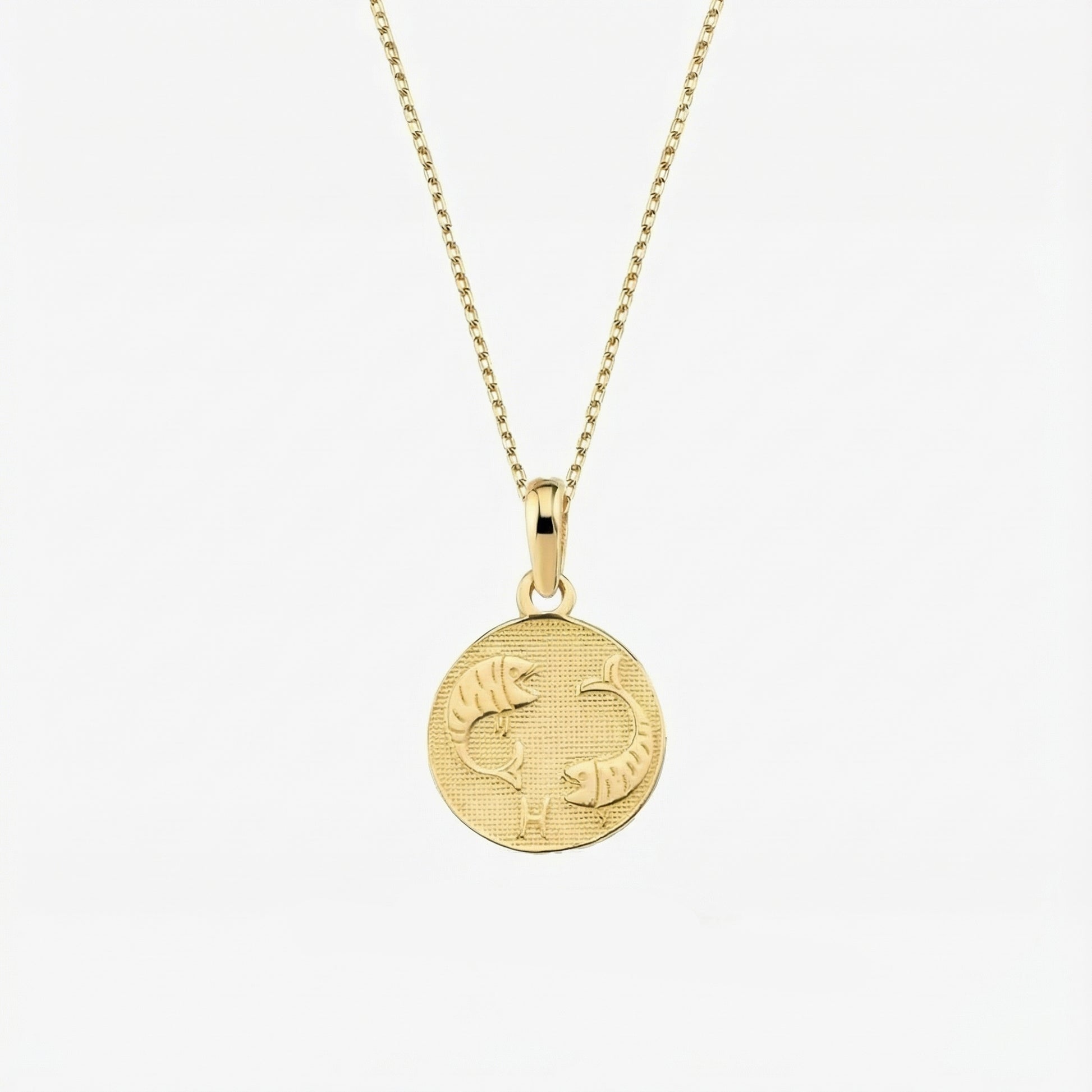 Pisces Zodiac Necklace | 14K Solid Gold