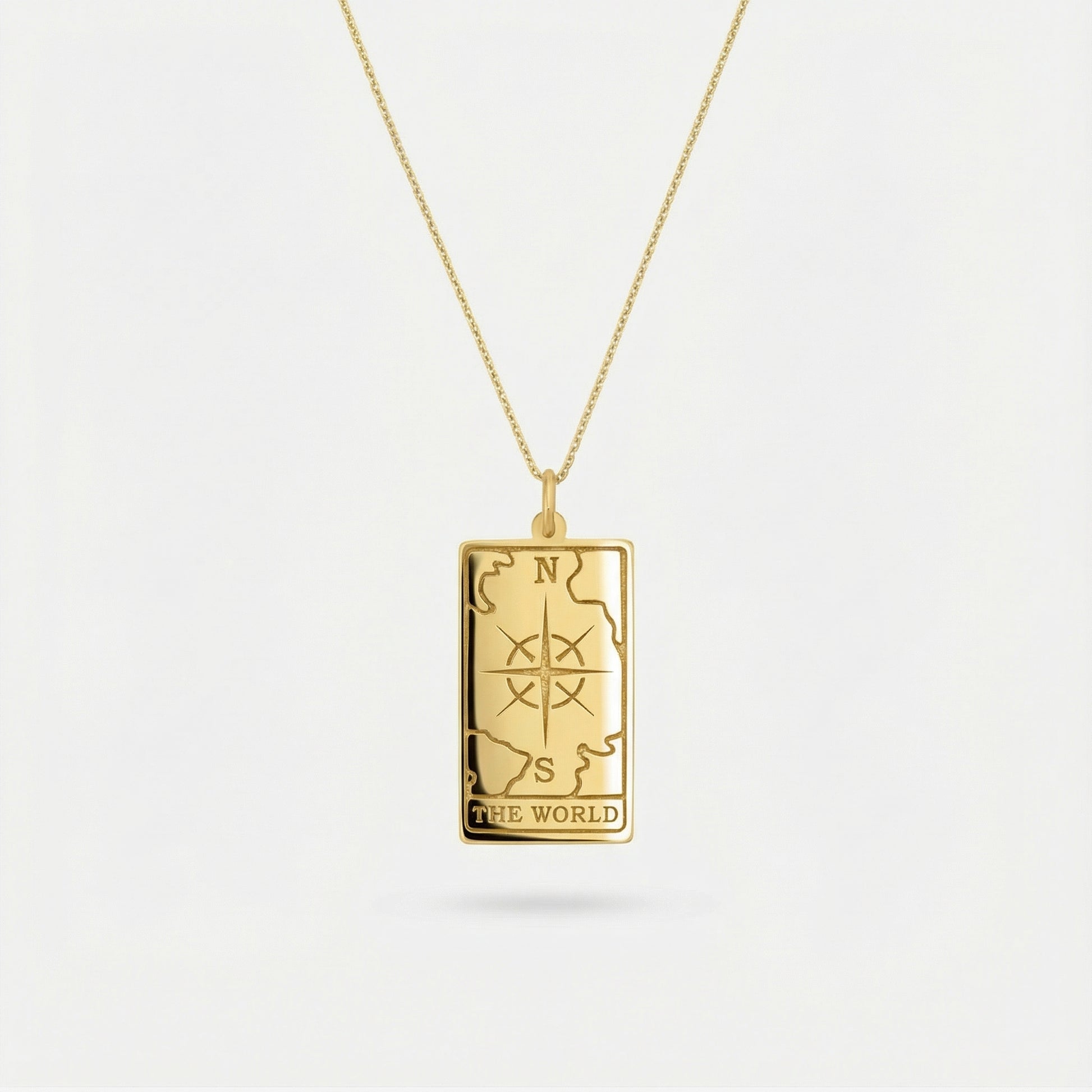 Tarot Card Necklace the World | 14K Gold Vermeil
