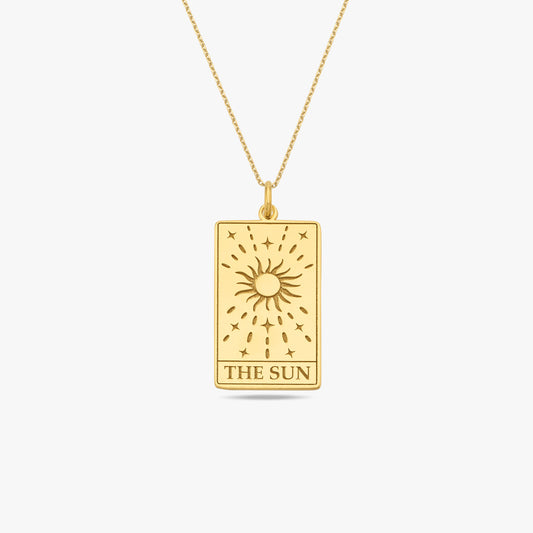 Tarot Card Necklace the Sun | 14K Gold Vermeil