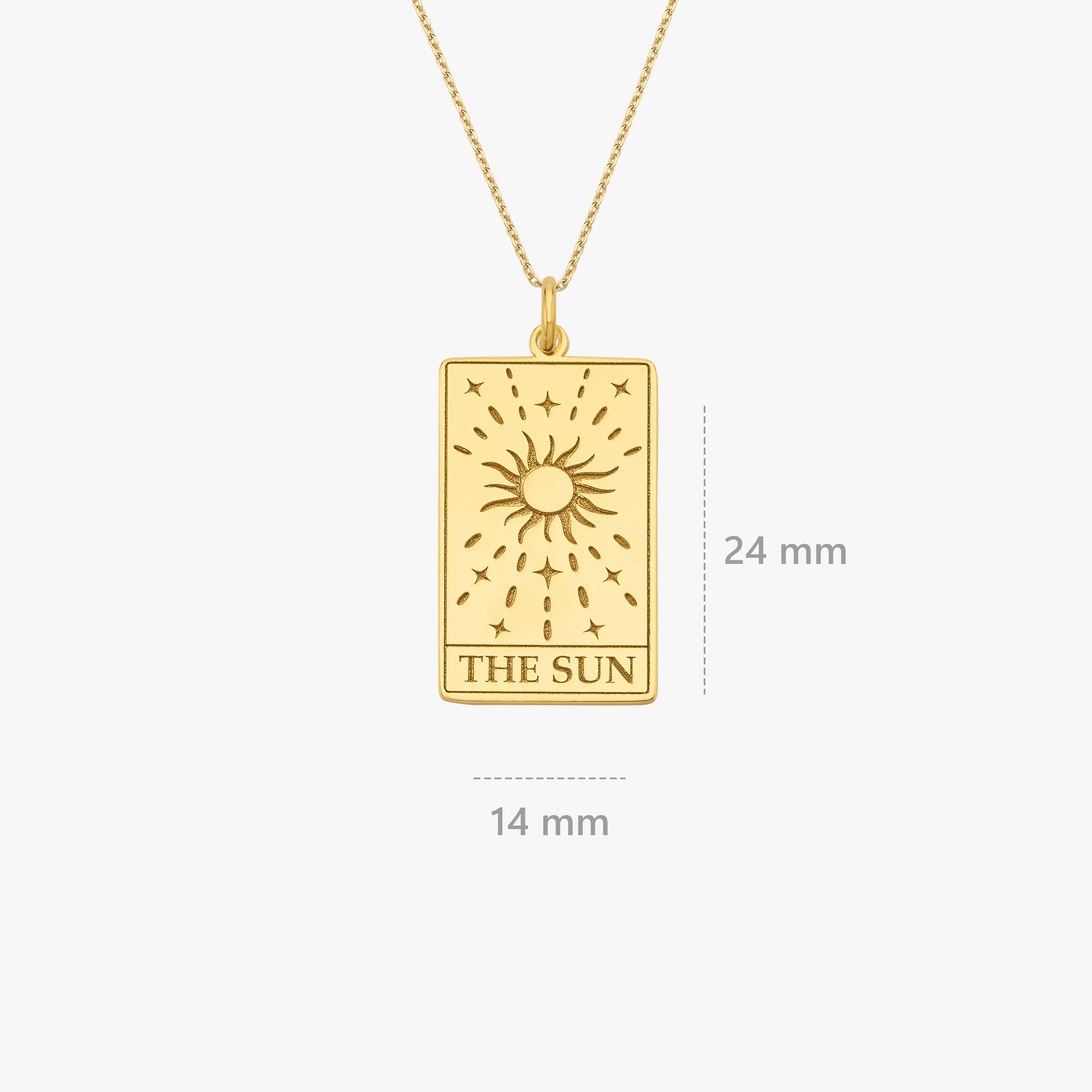 Tarot Card Necklace the Sun | 14K Gold Vermeil