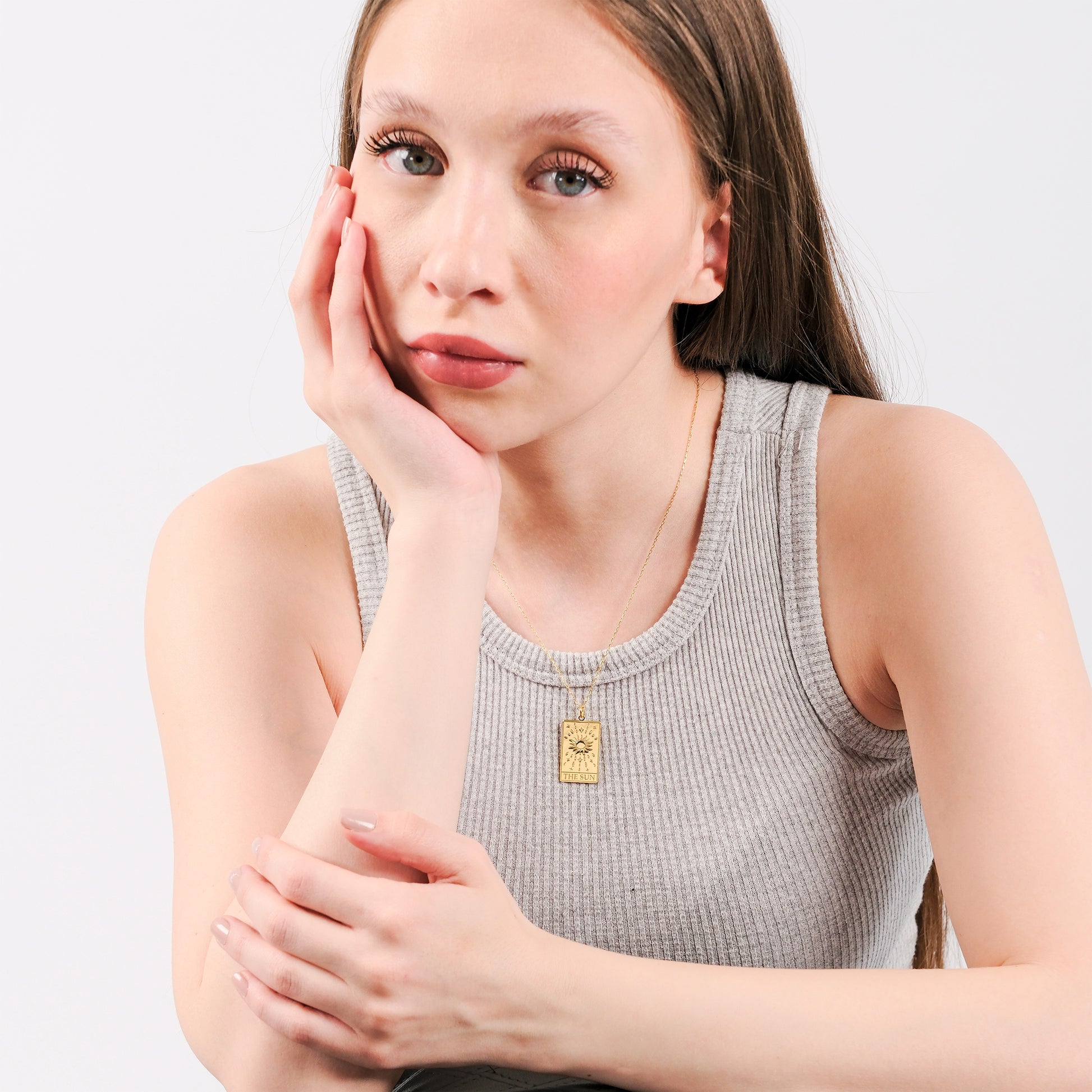 Tarot Card Necklace the Sun | 14K Gold Vermeil